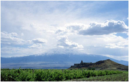 Khor Virap Monastery in Armenia at the foot of Mount Ararat