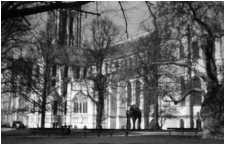 Canterbury Cathedra, out of focus